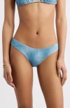 Bp. Denim Print High Cut Bikini Bottoms In Blue