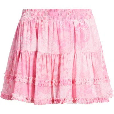 Bp. Ditsy Floral Mesh Miniskort In Pink