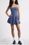 Bp. Drop Waist Bubble Minidress In Blue
