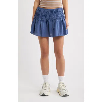 Bp. Drop Waist Flare Cotton Skort In Blue