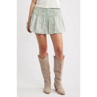 Bp. Drop Waist Flare Cotton Skort In Green