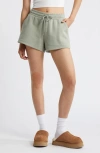 Bp. Elastic Waist Fleece Shorts In Green Halo