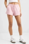 Bp. Elastic Waist Fleece Shorts In Pink Cameo