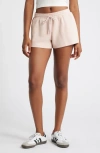 Bp. Elastic Waist Fleece Shorts In Pink Sepia