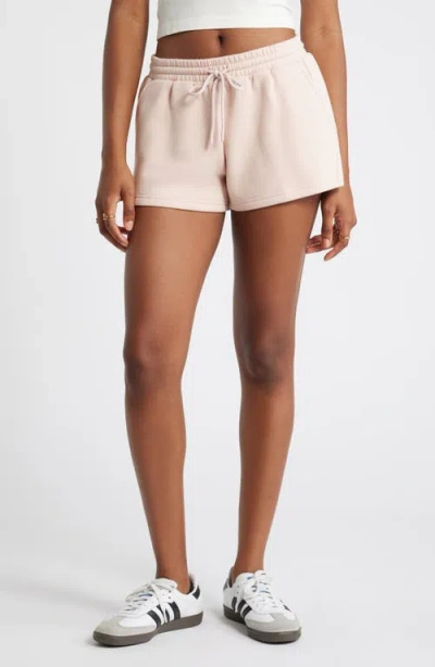 Bp. Elastic Waist Fleece Shorts In Pink Sepia