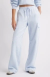 Bp. Elastic Waist Wide Leg Fleece Cargo Pants In Blue Feather