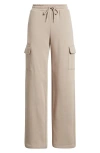 Bp. Elastic Waist Wide Leg Fleece Cargo Pants In Neutral