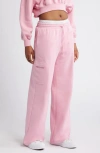 Bp. Elastic Waist Wide Leg Fleece Cargo Pants In Pink Shore