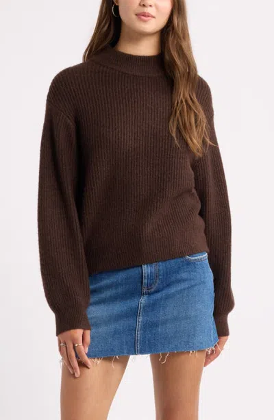 Bp. Everyday Easy Mock Neck Sweater In Brown