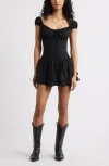 Bp. Eyelet Layered Ruffle Romper In Black