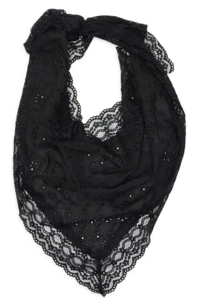 Bp. Eyelet Square Scarf In Black