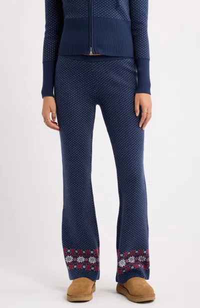 Bp. Fair Isle Bootcut Sweater-pants In Blue
