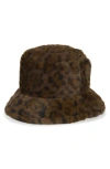 Bp. Faux Fur Bucket Hat In Brown