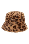 Bp. Faux Fur Bucket Hat In Leopard