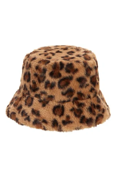 Bp. Faux Fur Bucket Hat In Leopard