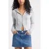 Bp. Fitted Cotton Blend Hoodie In Gray