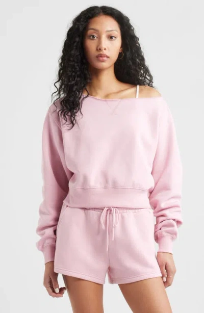 Bp. Fleece Detail Off The Shoulder Sweatshirt