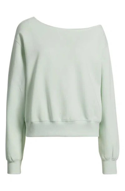 Bp. Fleece Detail Off The Shoulder Sweatshirt In Blue