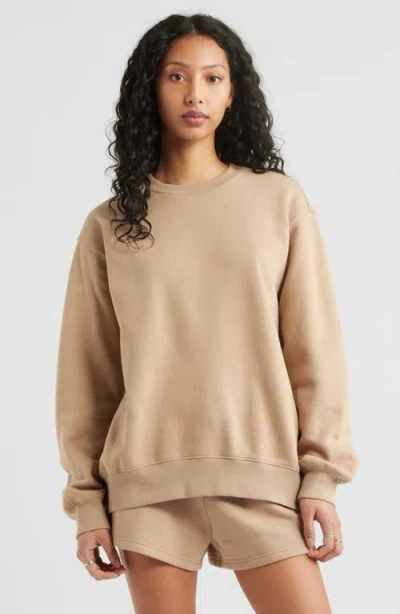 Bp. Fleece Detail Oversize Crewneck Sweatshirt