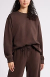 Bp. Fleece Detail Oversize Crewneck Sweatshirt In Brown Coffee