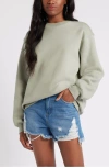Bp. Fleece Detail Oversize Crewneck Sweatshirt In Green