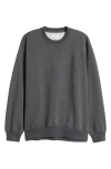 Bp. Fleece Detail Oversize Crewneck Sweatshirt In Grey Medium Charcoal Heather