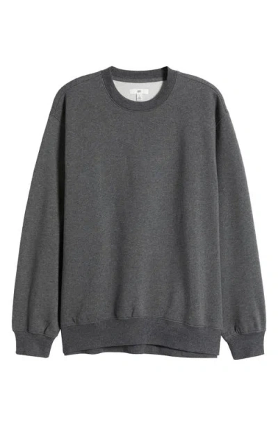 Bp. Fleece Detail Oversize Crewneck Sweatshirt In Grey Medium Charcoal Heather