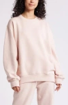 Bp. Fleece Detail Oversize Crewneck Sweatshirt In Pink