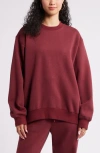 Bp. Fleece Detail Oversize Crewneck Sweatshirt In Purple