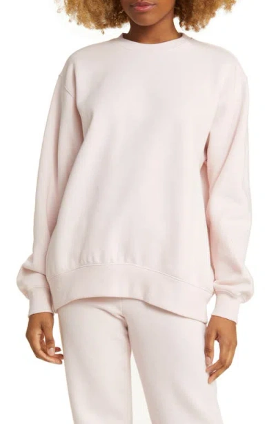 Bp. Fleece Detail Oversize Crewneck Sweatshirt In White