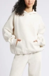 Bp. Fleece Detail Oversize Raglan Hoodie In White