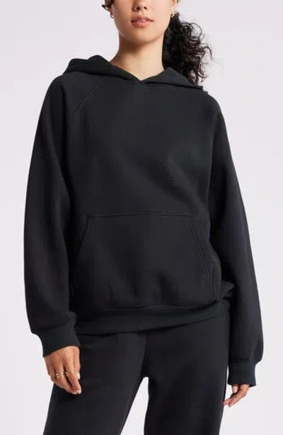 Bp. Fleece Detail Oversize Raglan Hoodie In Black