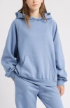 Bp. Fleece Detail Oversize Raglan Hoodie In Blue