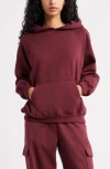 Bp. Fleece Detail Oversize Raglan Hoodie In Red