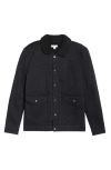 Bp. Fleece Lined Cotton Twill Ledger Jacket In Black