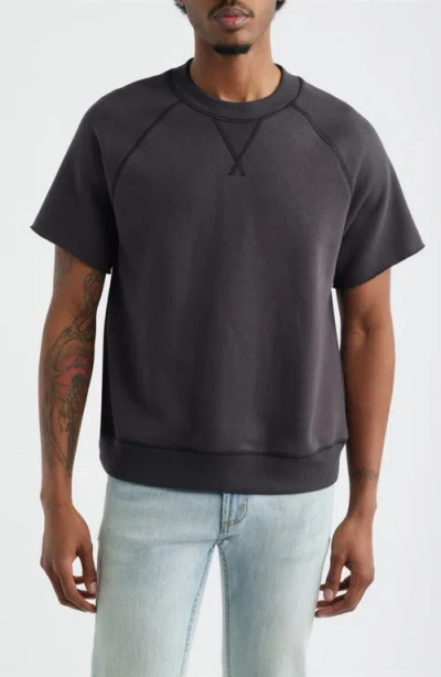 Bp. Fleece Short Sleeve Sweatshirt In Black