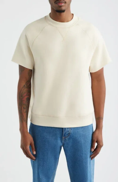 Bp. Fleece Short Sleeve Sweatshirt In White
