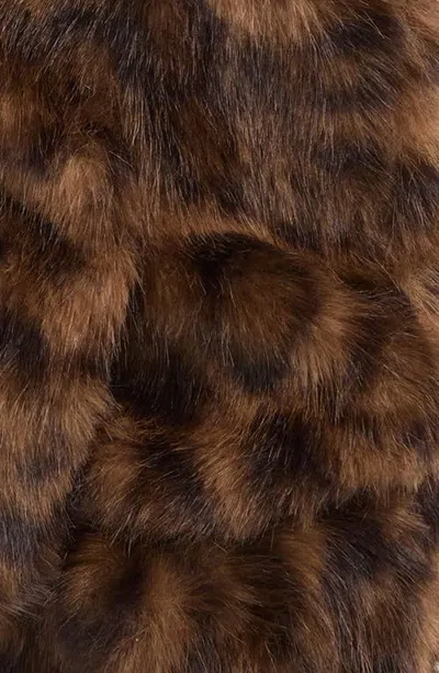 Bp. Flip Top Faux Fur Mittens In Brown Leopard
