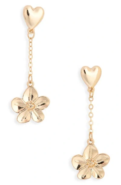 Bp. Floral Chain Drop Earrings In Metallic
