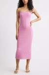 Bp. Floral Lace Body-con Midi Dress In Pink