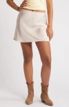 Bp. Floral Print Satin Miniskirt In Pink Summer Garden