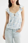 Bp. Flutter Sleeve Top In Multi
