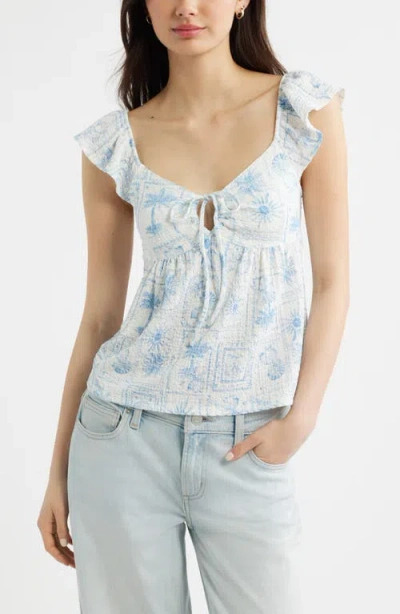 Bp. Flutter Sleeve Top In Multi