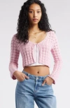 Bp. Fly Away Open Stitch Cardigan In Pink