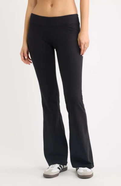Bp. Foldover Flare Jersey Pants In Black