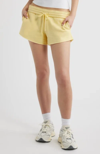 Bp. Foldover Fleece Mini Sweat Shorts In Yellow