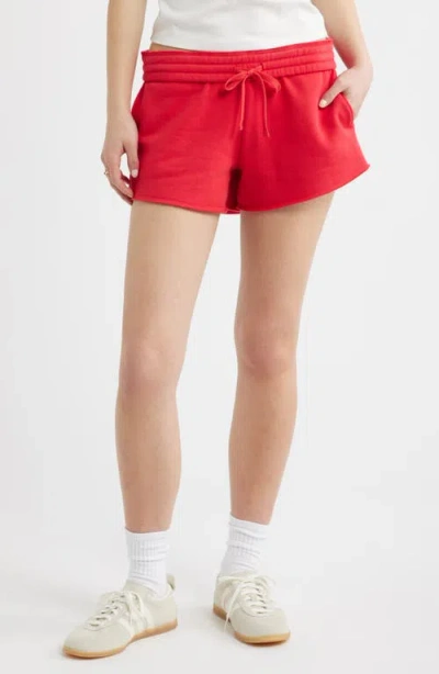 Bp. Foldover Fleece Mini Sweat Shorts In Red