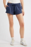 Bp. Foldover Fleece Mini Sweat Shorts In Blue