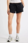 Bp. Foldover Fleece Mini Sweat Shorts In Black