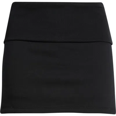 Bp. Foldover Fleece Miniskort In Black